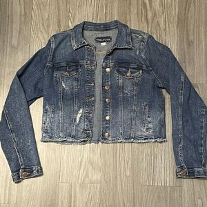 Maurice’s cropped distressed jean jacket